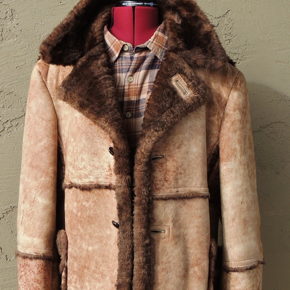 >ll==l> Western Cowboy Sheepskin Coat (XL)